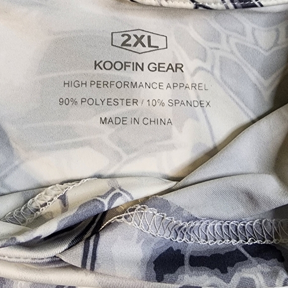 Koofin Men's Long Sleeve Fishing Hoodie Blue Camo Performance Apparel, 2XL - Picture 3 of 4